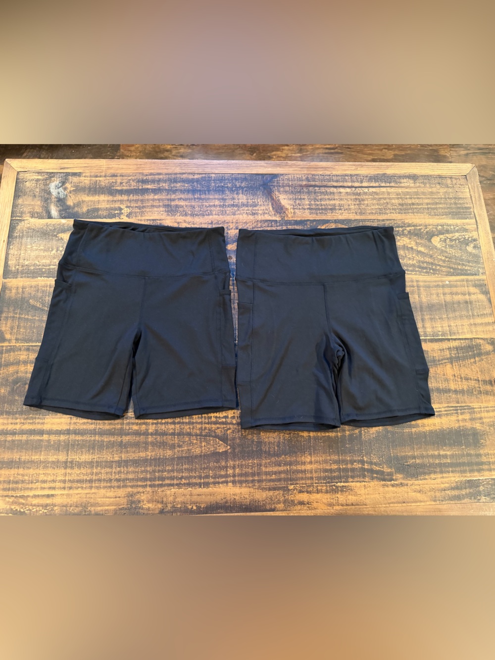 Women's Mid-Rise Black Bike Shorts with Supportive Waistband 2 pair